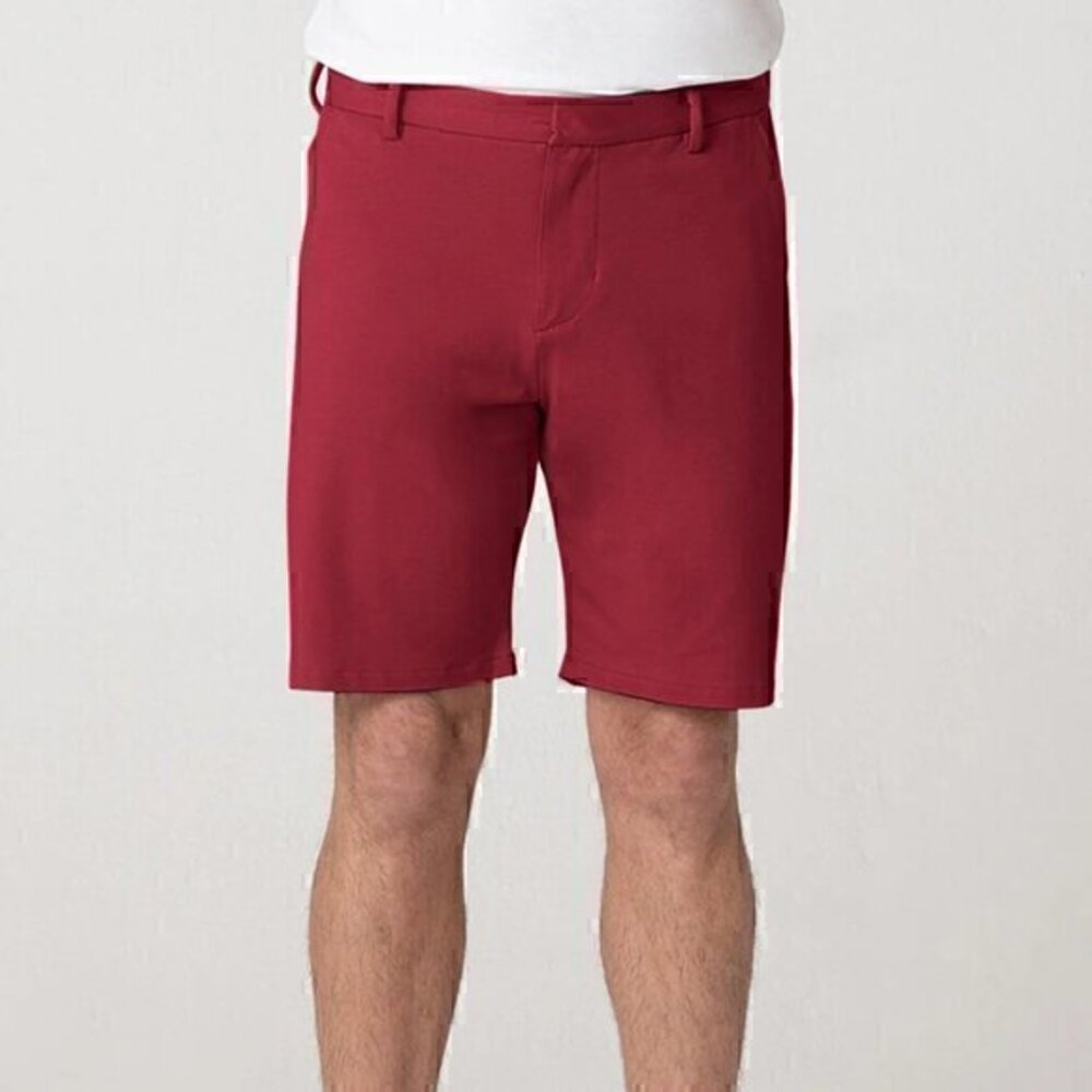 Swet Tailor Mens Red Wine 8 Inch Inseam Everyday Chino Shorts